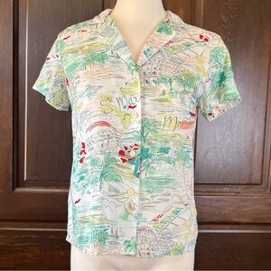 Marc Phillipe Vintage Top Women's Size S/M French Riviera Beach Pinup Girls